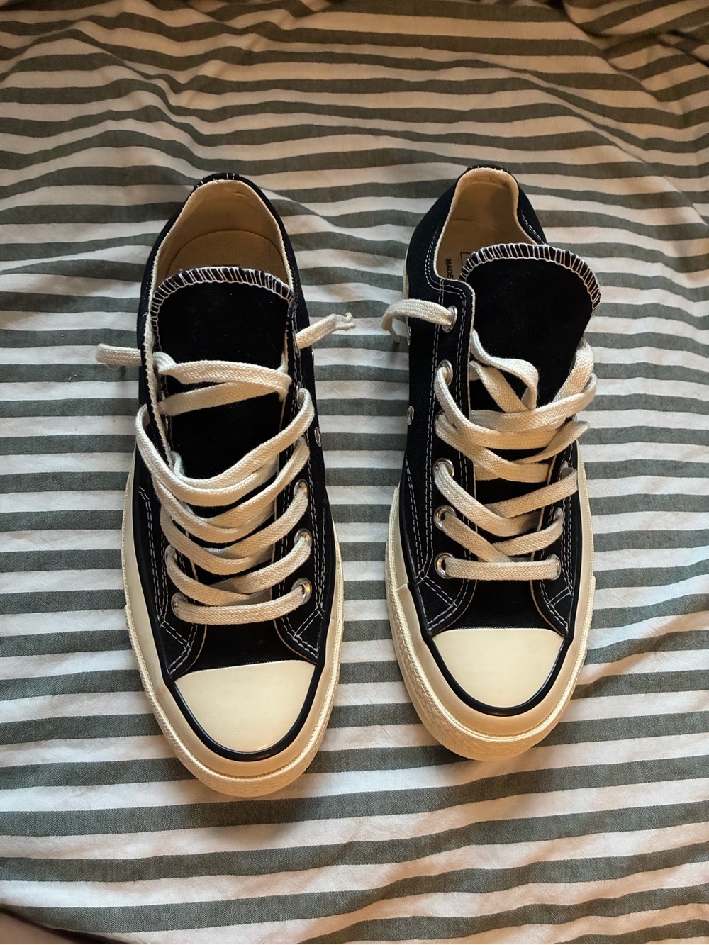 Classic Black Converse Low-Top Sneakers with White Accents